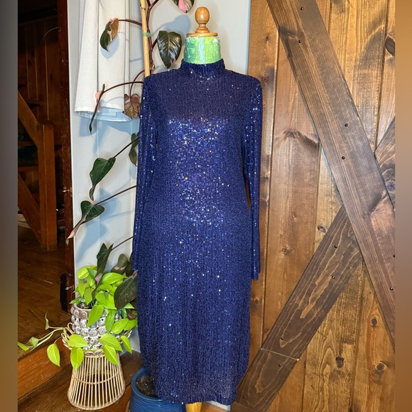 Ellen Weaver Dresses & Skirts - Sequence Blue Long Sleeve Dress